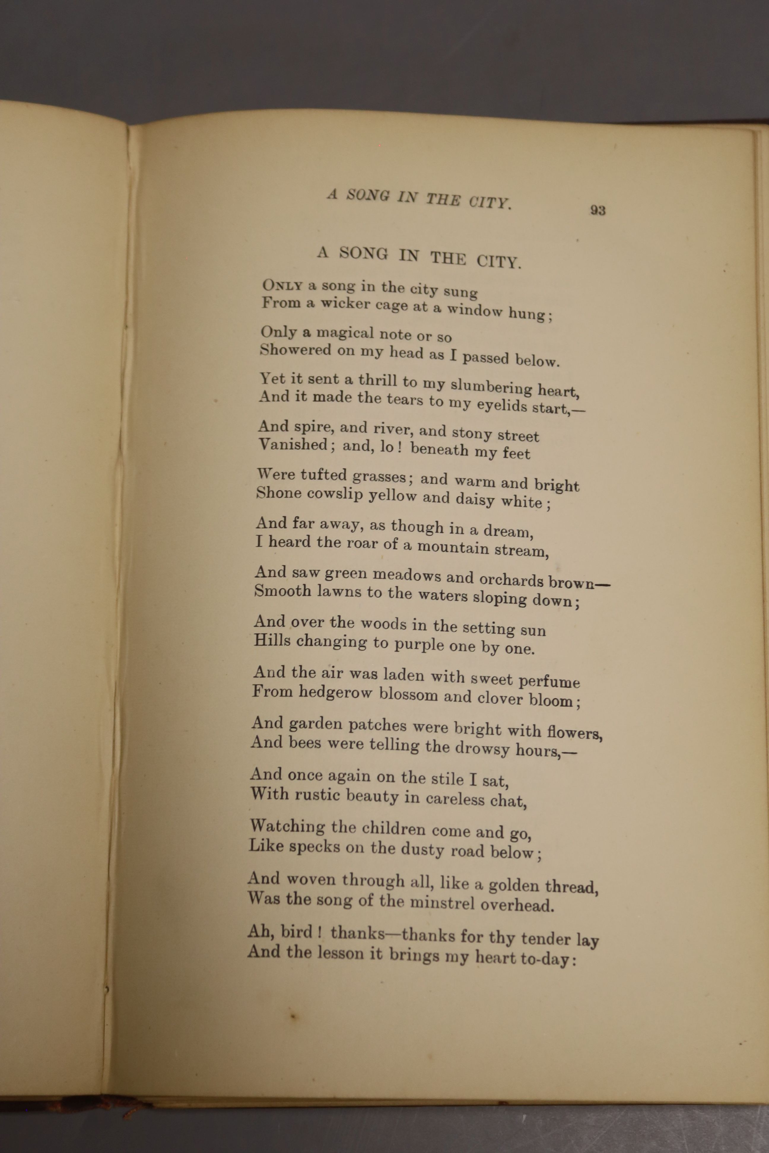 Barr, Matthias – Poems. Sixth and enlarged edition, commissioned in memory of the poet’s son, 16mo, signed by Barr in 1906, with two handwritten signed poems (front and back) and an original portrait photograph and other